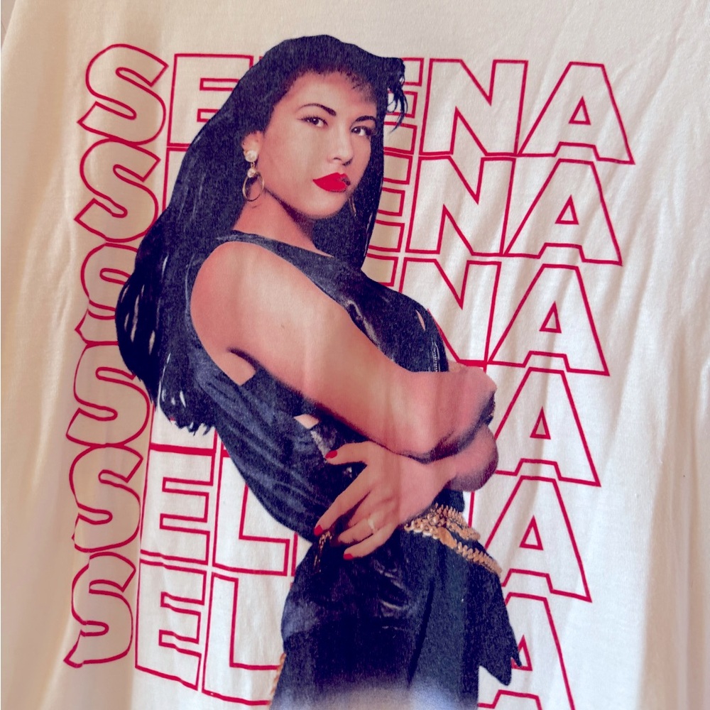 Selena drop tail, graphic White T-shirt XXXL - Picture 4 of 6